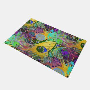 Abstract Digital Art - colourful Splatter Doormat