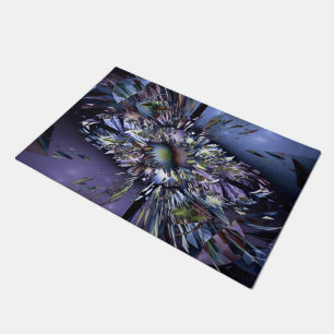 Abstract Digital Art - Explosion in blue Doormat