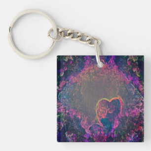 Abstract digital art keychain