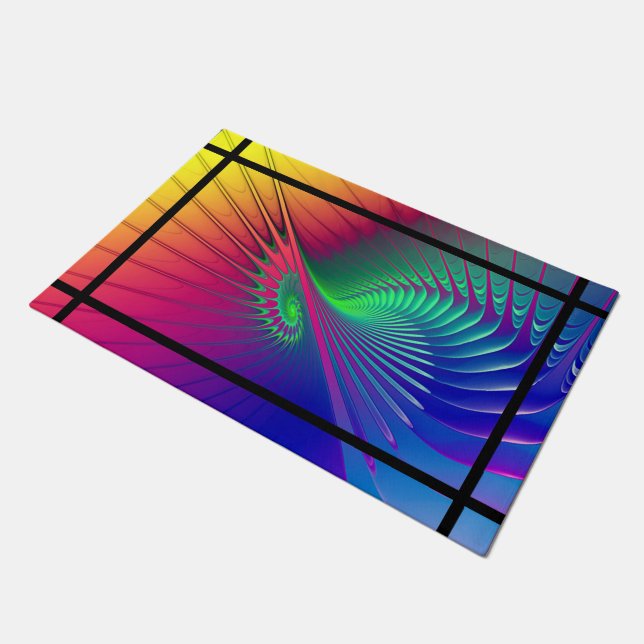 Abstract Digital Art - OUTBURST + your ideas Doormat (Angled)