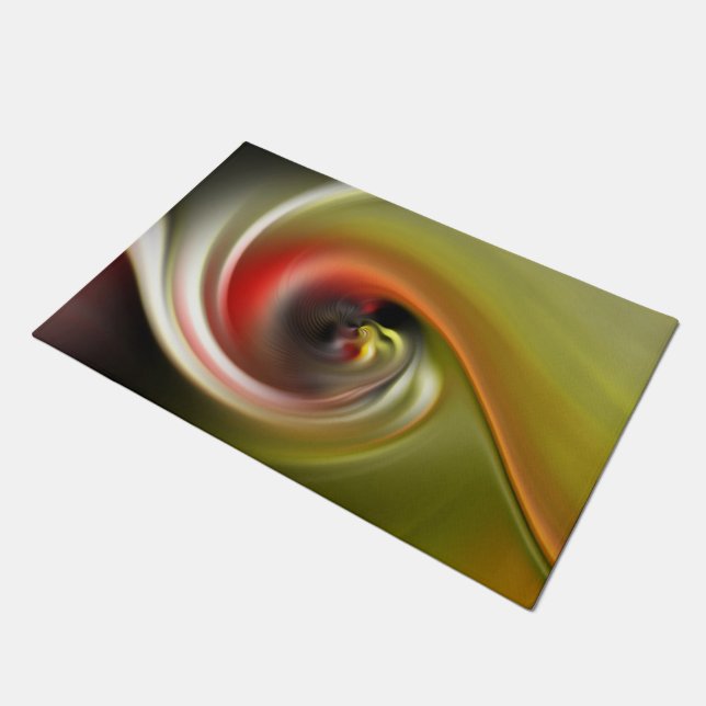 Abstract Digital Art - slipstream green Doormat (Angled)