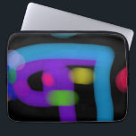 Abstract Digital Circuitry in Cobalt and Violet Laptop Sleeve<br><div class="desc">A mesmerizing abstract digital painting featuring fluid, overlapping strokes of vibrant blue, purple, and magenta against a stark black void. This contemporary artwork evokes a sense of kinetic energy, cybernetic flow, and modern minimalism. Perfect for tech enthusiasts, gamers, or anyone looking to add a bold, futuristic pop of color to...</div>