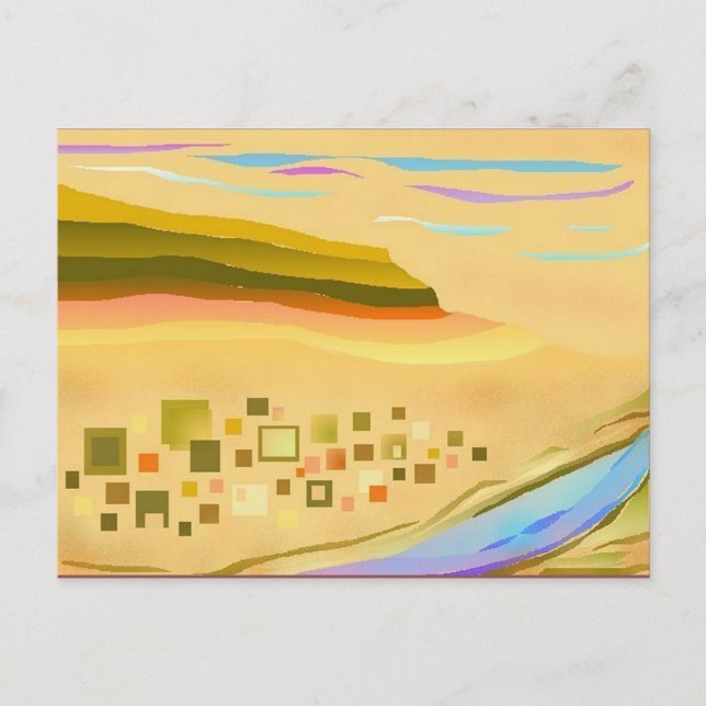 Abstract Digital Desert Landscape Art Postcard (Front)