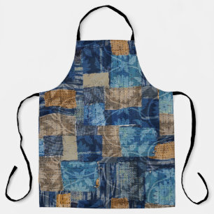 Abstract Digital Navy: Seamless Watercolor Pattern Apron