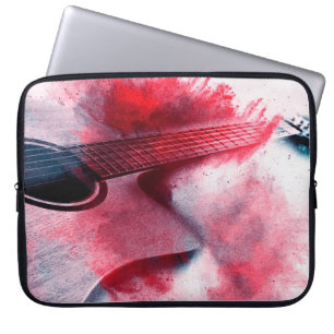Abstract digital painting of guitarart, abstract, laptop sleeve