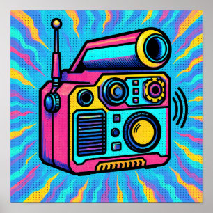 Abstract Digital Pattern Glitch Pop Wallpaper Poster