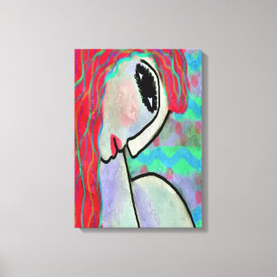Abstract Digital Portrait of a Red Head Canvas Print