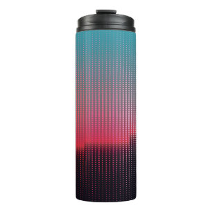 Abstract digital urban landscape of colourful squa thermal tumbler