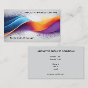 Abstract Digital Wave Particles High Tech Business Card