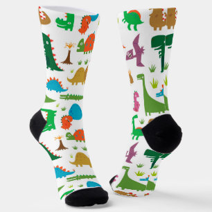 Abstract Dinosaurs Socks