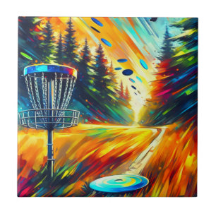 Abstract Disc Golf Art Tile
