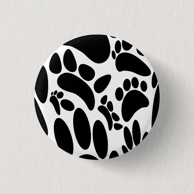 Abstract Dog Pawprint 1 Inch Round Button (Front)