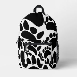 Abstract Dog Pawprint Printed Backpack