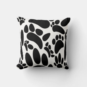 Abstract Dog Pawprint Throw Pillow