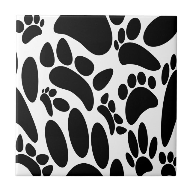 Abstract Dog Pawprint Tile (Front)
