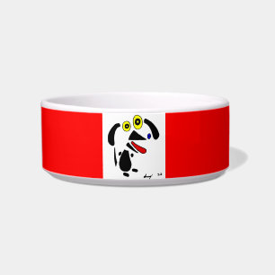 Abstract Dog Pet Bowl - Red