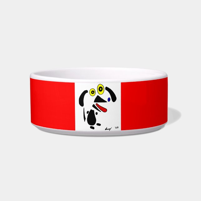 Abstract Dog Pet Bowl - Red (Front)