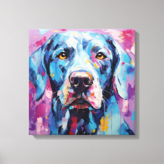 Abstract Dog Portrait Wall Art Unique Oil Painting