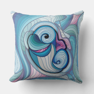 Abstract dolphin throw pillow