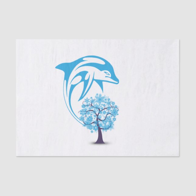 Abstract Dolphin Tissue Paper (Front)