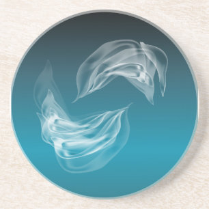 Abstract Dolphins at Play Coaster