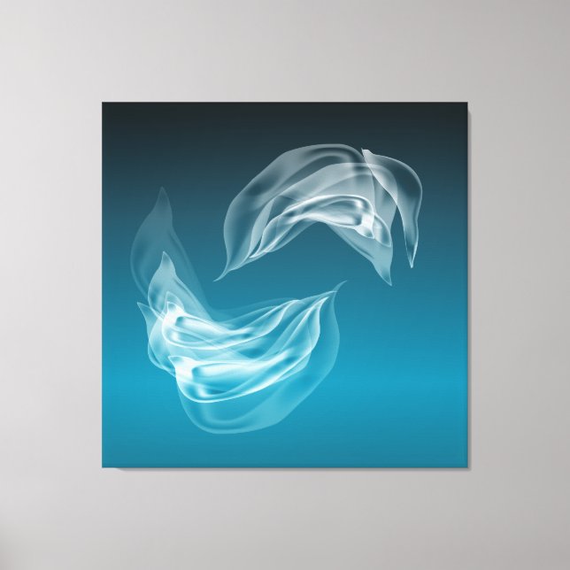 Abstract  Dolphins at Play Wrapped Canvas (Front)