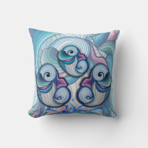 abstract dolphins throw pillow