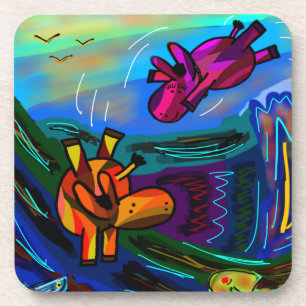 abstract donkeys swimming coaster