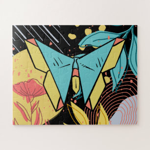 Abstract & Doodle Colourful Flower Butterfly Natur Jigsaw Puzzle