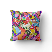 Abstract Doodle Design Throw Pillow