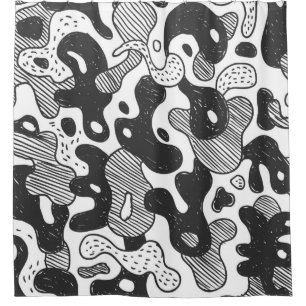 abstract doodle style camouflage,black