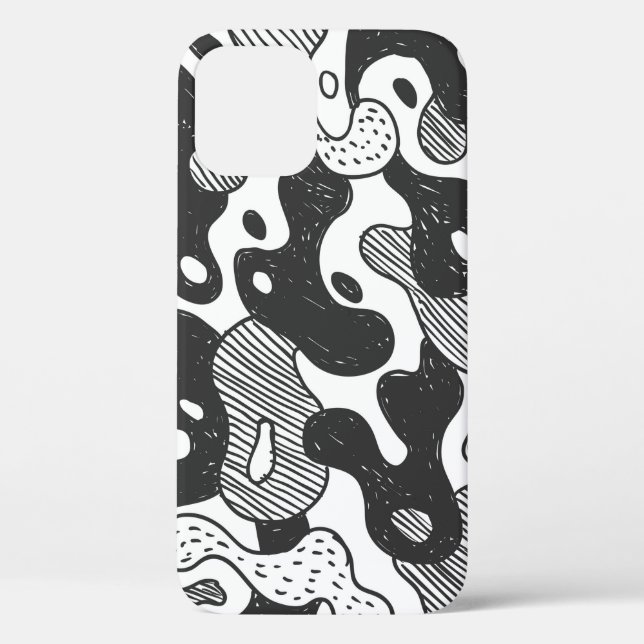 abstract doodle style camouflage,black Case-Mate iPhone case (Back)