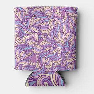 Abstract doodle waves: creative background. can cooler