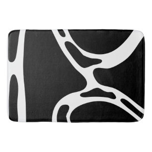 Abstract Doodles Black and white Bath Mat