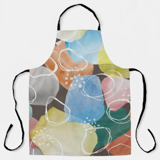 Abstract Doodles: Watercolor Minimalist Art Apron