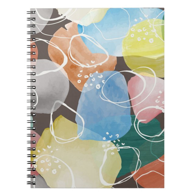 Abstract Doodles: Watercolor Minimalist Art Notebook (Front)