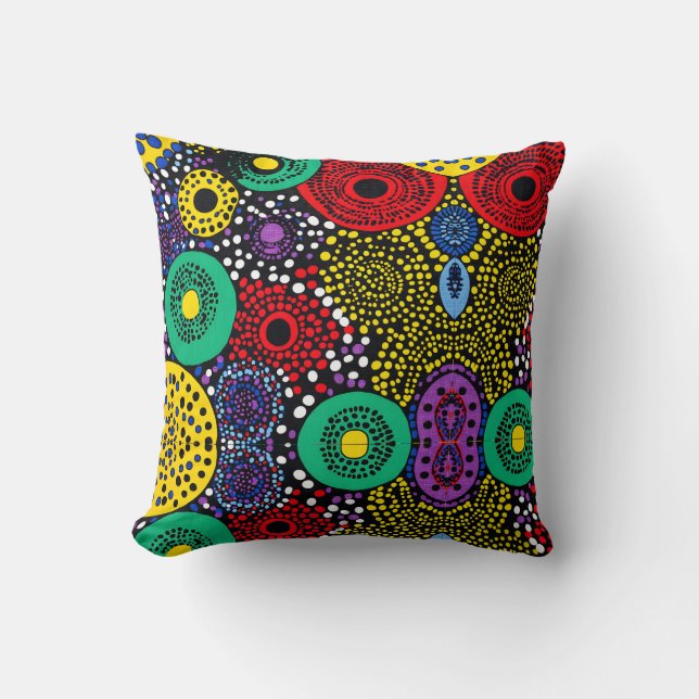 Abstract dot art 1 throw pillow (Front)
