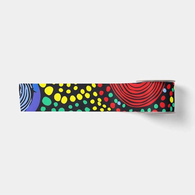 Abstract dot art 3 satin ribbon (Front)