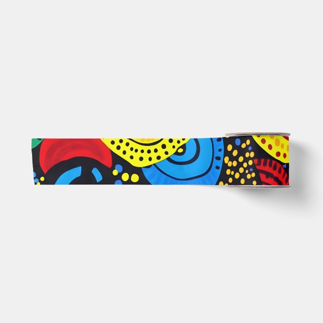 Abstract dot art 4 satin ribbon (Front)