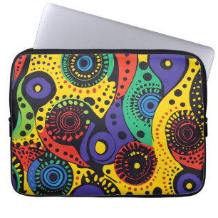 Abstract dot art 6 laptop sleeve