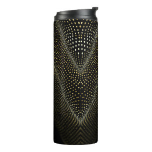 Abstract Dot Pattern   Black & Yellow Halftone Thermal Tumbler