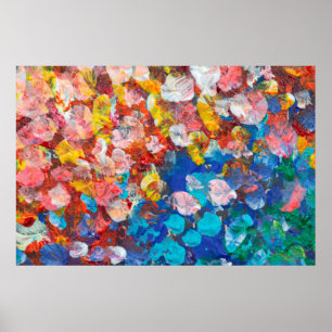 Abstract dot smear brush stroke acrylic and waterc poster