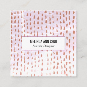 Abstract dots on distressed neutral  minimalist square business card