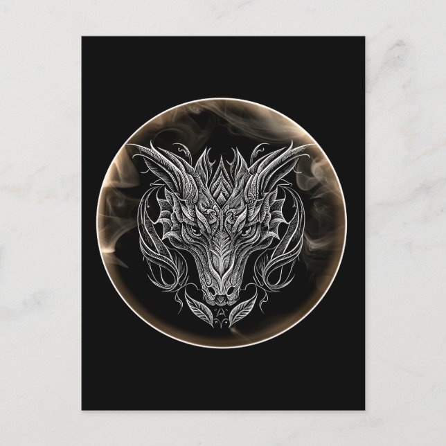 Abstract Dragon Head in Aesthetic  Postcard (Front)