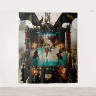 Abstract Dragon Skull Occult Dark Witchy AI Art Tapestry