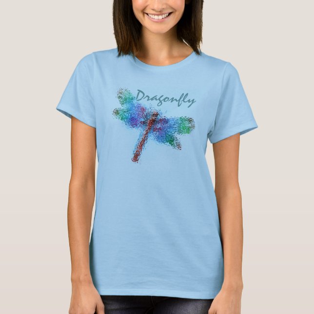 Abstract Dragonfly (blue) T-Shirt (Front)
