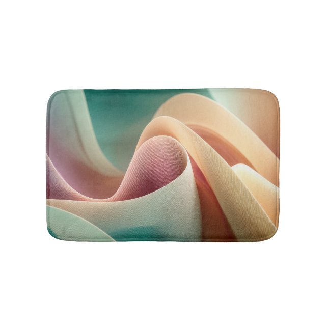 Abstract Drapery with Pastel Gradient Flow Bath Mat (Front)
