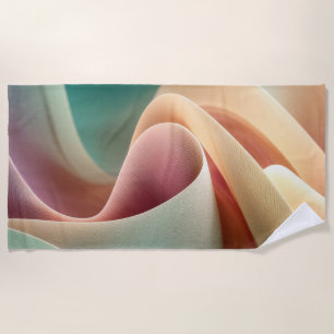 Abstract Drapery with Pastel Gradient Flow Beach Towel