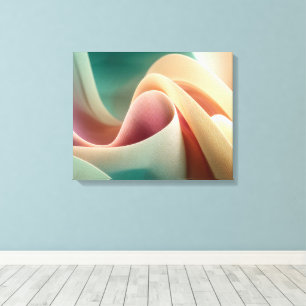 Abstract Drapery with Pastel Gradient Flow Canvas Print