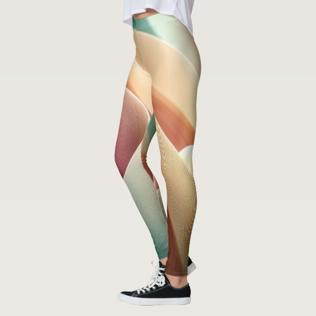 Abstract Drapery with Pastel Gradient Flow Leggings (Left)